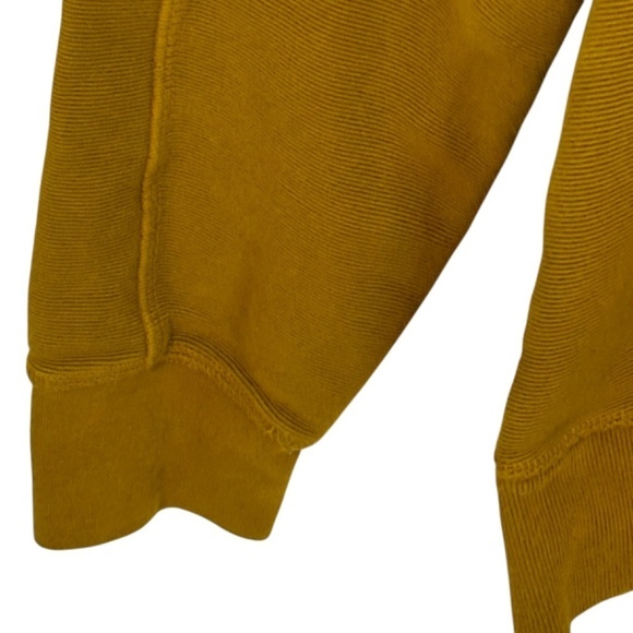 Everlane Men's Twill Ribbed Crew Sweatshirt in Brass Mustard sz 100% cotton XS - Picture 7 of 7